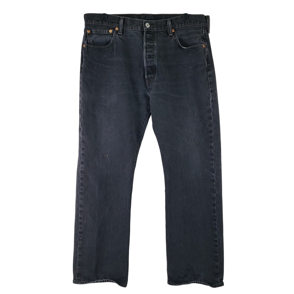 Levi's 501 Original Fit Jeans Mens 36x29 Faded Black Straight Leg Classic Denim